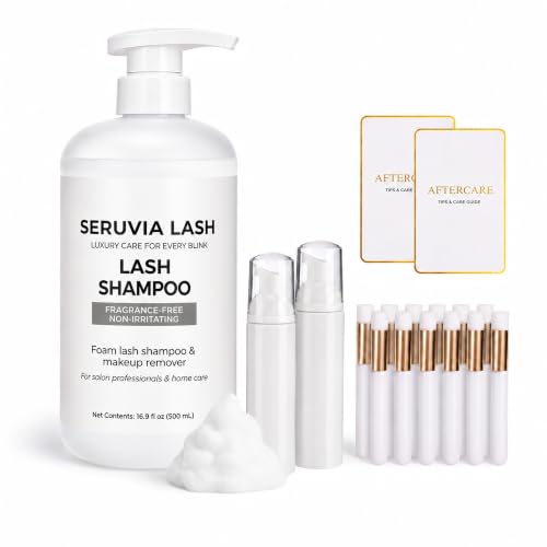 500ml Lash Shampoo Bulk Refill, Unscented Non-Irritating Eyelash Cleanser