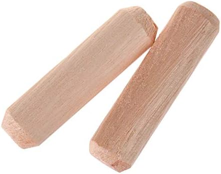 Uotyle 10mm Round Wooden Dowel Pins Wood Fluted and Beveled Furniture Fitting Rods Tool200 Pcs