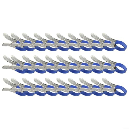 Lot de 30 clips de protection robustes en acier inoxydable avec manchons de protection pour piscine hors sol Bleu