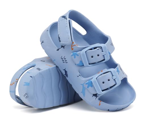 Image of INMINPIN Toddler Boys Girls Buckle Sandals Comfort Open Toe Sandal with Adjustable Back Strap