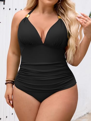 Image of B2prity Women's Tankini Set Halter Tummy Control Two Piece Swimsuit