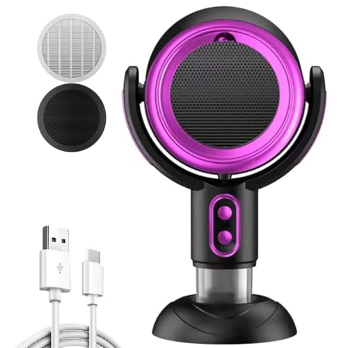 PuffHide Purifier Indoor Smoke Fan, Puffhide-Rauchventilator, Tragbarer Abluftventilator, Entfernbarer & Waschbarer Filter, leise Tisch-Rauchluftreiniger-Ventilator Einstellbarer Winkel (Lila)