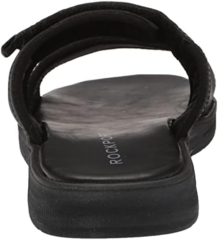 Rockport Men's Lucky Bay Slide Sandal, Black LEA, 8.5 Wide | Image 2
