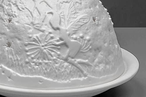 Light-Glow Tealight Candle Holder - Night Fairies LD90044, White, Approx. H8 x Ø12cm or H3.2" x Ø4.7"