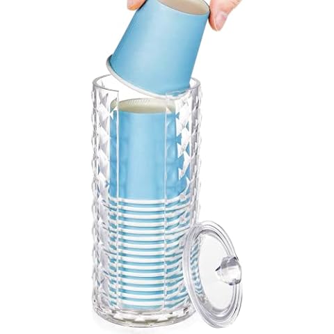 Clear Acrylic Bathroom Cup Dispenser and Holder Cover