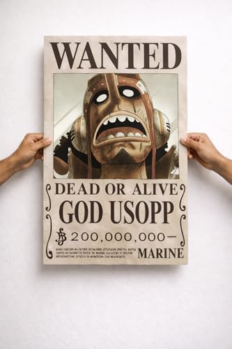 Image of God Ussopp Wanted Poster - A3 Size Wall Art Prints (300 GSM Matte Finish) L-42CM X W-30CM | 0ne Pieece Anime Wall Art | Legendary Sniperking Pirate Bounty Design | Premium Matte Anime Print | Otaku Room Decor | BOND VERSE