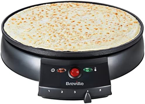 Breville Traditional Crêpe Maker | 12-Inch (30cm) | with Wooden Spreader & Recipe Booklet for Dosa, Roti, Tortilla & More [VTP130]