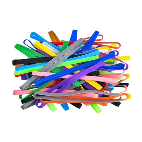 MAYyhem 10 Bandas de Goma de Silicona Grandes, Multicolores, for Envolver artículos de Oficina y Exteriores(20cm*1cm)