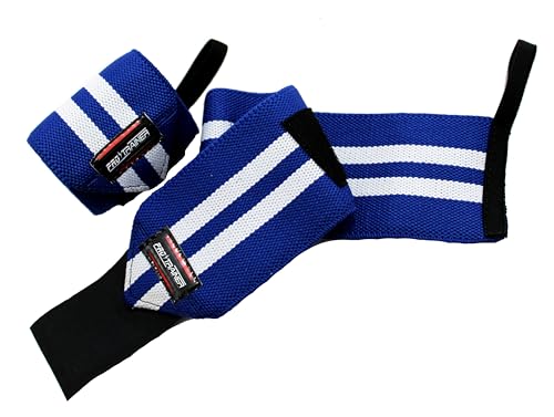 Munhequeira Profissional Esportiva Punho Articulação Pro Trainer (Azul com Branco)