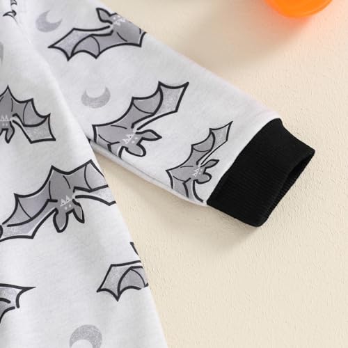 Newborn Baby Girl Boy Halloween Pumpkin Hooded Outfit Ghost Romper Long Sleeve Bodysuit Infant Fall Clothes4