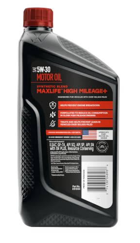Image of Valvoline High Mileage 150K with MaxLife Plus Technology 5W-30 Motor Oil 1 Quart