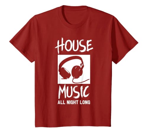 House Music All Night Long DJ T-Shirt T-Shirt, Youth, Cranberry Red, 2T