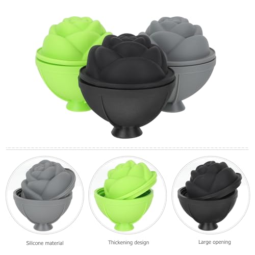 Molde de silicona para hielo con diseño de rosa 3 piezas miniatura 4