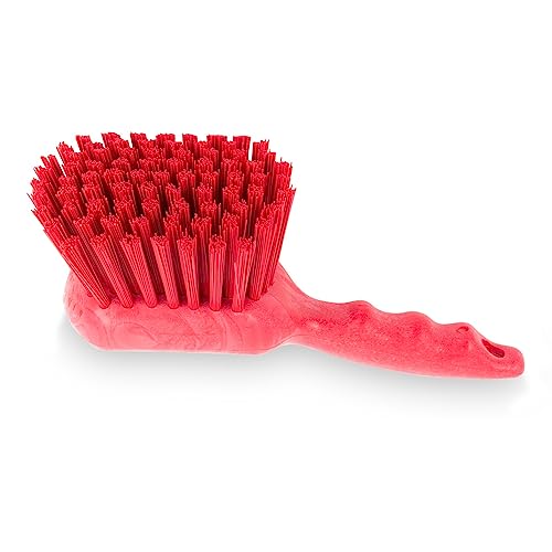 Image of SPARTA 40541EC05 Plastic Scrub Brush, Utility Brush, Kitchen Brush With Hanging Hole For Cleaning, 8 Inches, Red, (Pack of 6)