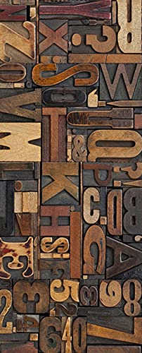 A.Monamour Adesivo Porta Autoadesiva Sfondo Di Lettere In Legno Vinile PVC Adesivi per Porte Interne 3D Pellicola Adesiva Poster Sticker Murale Decorazione da Parete Carta da Parati