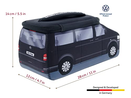 BRISA VW Collection - Volkswagen Neoprene Universal Makeup Cosmetics Toiletry Travel Pharmacy Bag in T5 Bus Design (Black/Large)3