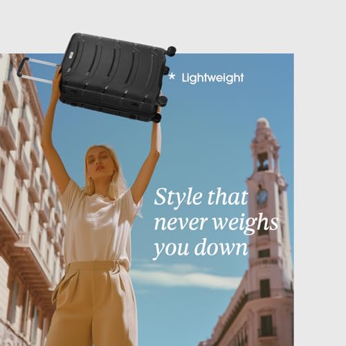 Image of Skybags Medium Curve Size Hard Spinner Luggage (66 Cm)|Polypropylene Spinner Luggage Trolley with 8 Wheels| Black|Unisex