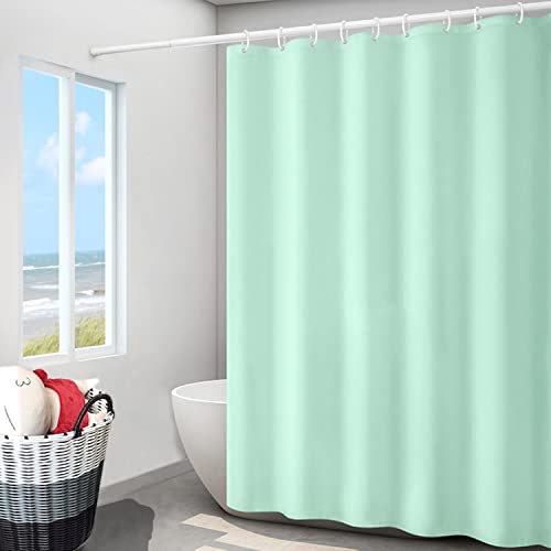 Image of LLSCL Apple Green Fabric Shower Curtain Liner with Magnets, Waterproof Hotel Quality, 72 x 72 Machine Washable