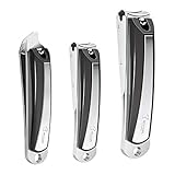BESTOPE Nail Clippers Set with Catcher,No Splash Fingernail & Toenail & Slant Edge 3PCS Nail Cutter Trimmer Set with Metal Case,Stainless Steel,Good Gift for Women and Men