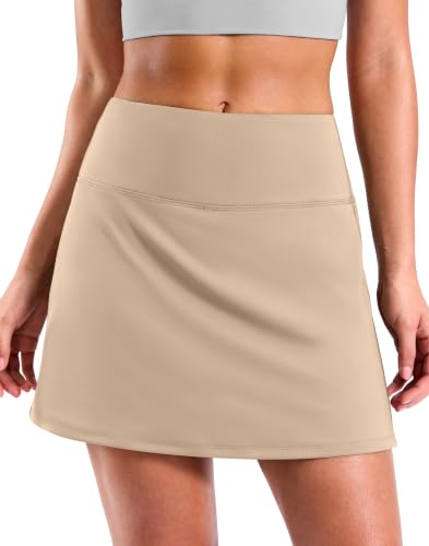 Image of SANTINY 13.5 inch /15 inch Skorts for Women with 2 Pockets High Waisted A Line Casual Pickleball Golf Skort Athletic Tennis Skirt