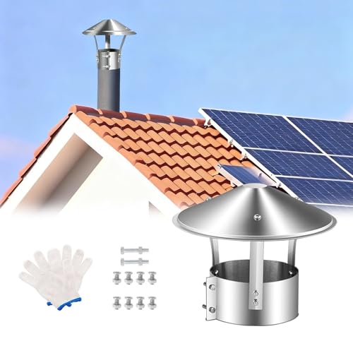 ステンレス鋼のレインキャップ 煙突風キャップ 屋根煙突ピークキ コーントップ煙突キャップ ハウス排気ルーフキャップ 保護キャップ パイプレインカバー エンド加熱炉排気管煙突レインキャップパイプ 屋根雨防止 防鳥用 家庭用品 屋外用(210mm)