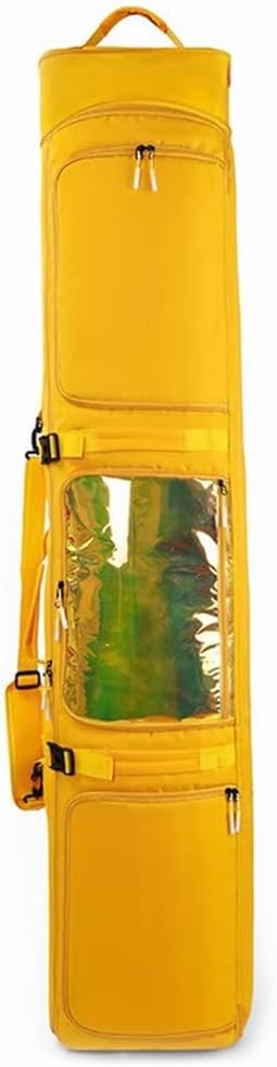 Snowboard Bag with Wheels, Double Rolling Ski Bag, Extendable 160-174CM Ski Bags for Air Travel, Fit Single Ski/2 Sets Skis, Helmet, Jacket&Boots