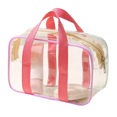 Estuche de aseo de viaje de material transparente – Estuche de maquillaje y artículos de aseo impermeable con cremallera, bolsa de almacenamiento impermeable para cosméticos, para viajes