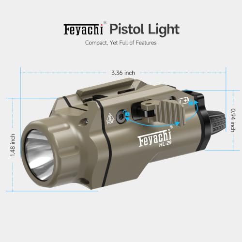 Feyachi Tactical Picatinny Rail Flashlight, LED Weapon Light, Pistol Light by Feyachi - Used condition - Image 5