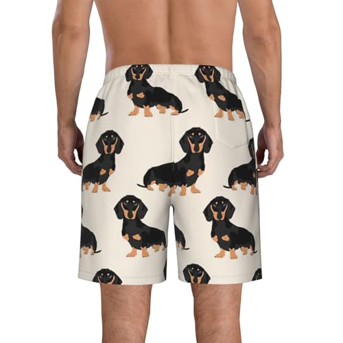 WURTON Dachshund Dog Print Mens Swim Trunks Compression Liner Swimming Trunks Bathing Suit Quick Dry Shorts3