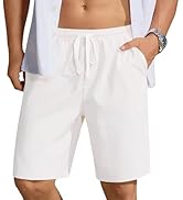 COOFANDY Men's Casual Shorts Elastic Waist Drawstring Shorts Summer Beach Shorts with Pockets