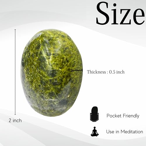 Image of Certified Green Tourmaline in Matrix Crystal Palm Pebbles Stones for Anxiety Stress Relief Massage - AAA Grade Original Healing Gemstone Agate Palm Stone for Yoga Meditation Spiritual Reiki Feng Shui