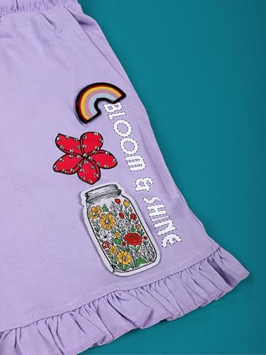 Image of KiddoPanti Girls 100% Cotton Bottom Hem Frill Hot Shorts