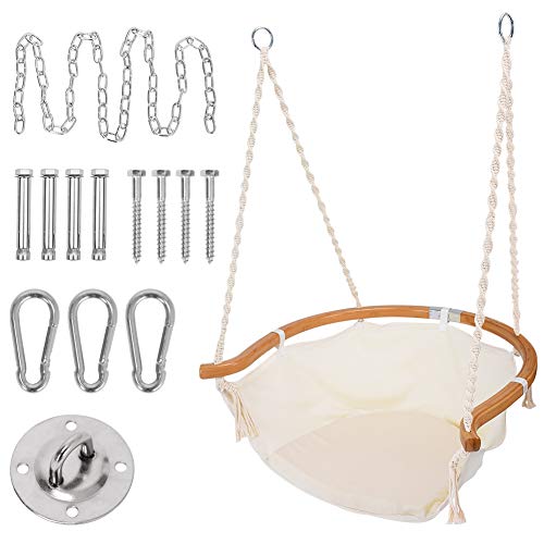 Zupapa Large Hammock Chair Hanging Chair Swing With Heavy Duty Hanging Hardware Kit, Indoor Macrame Swing Chairs For Bedrooms #TOP17
