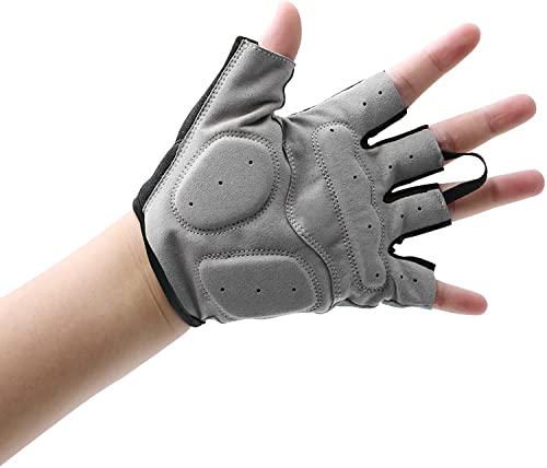 Foto von EULANT Fahrradhandschuhe Fingerlos, Gepolstert Handschuhe Halbfinger, Radsport Handschuhe Herren und Damen für MTB Rennrad Mountainbike Krafttraining Fitness Reiten Crossfit Bergsteigen, Grau, L