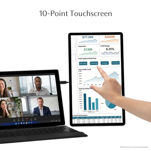 Image of SOTSU FlipAction Touch 14 inch Premium Portable Monitor SFA14TCMG | FHD IPS Pivoting Dual Laptop Screen | Touchscreen for Cellphone, Gaming, and Travel | PC, Chrome, Android, DeX Compatible