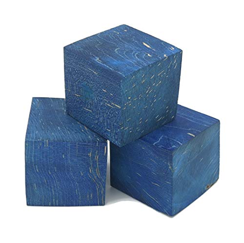 Stabilized Wood Blanks for Ring Making and Wood Turning (Box Elder Burl - Blue)