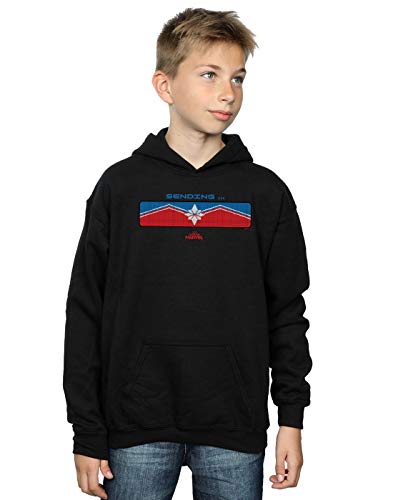 Marvel Boys Captain Marvel Sending Hoodie Black 9-11 Years