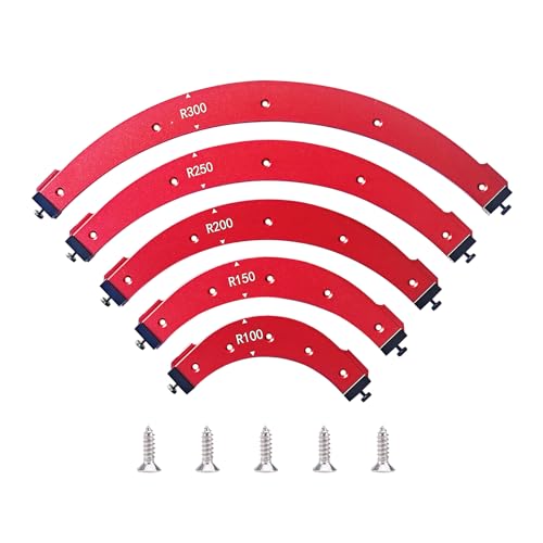 Woodworking Round Corner Radius Template Set,R100 R150 R200 R250 R300 Inside Outside Corner Radius Routing Templates,Aluminium Alloy Arc Angle Locator Template for Wood,Trimmer Chamfering Tool