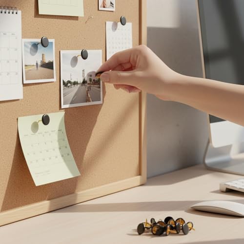 Reißzwecken 200-tlg Set Schwarz - Reißnägel & Heftzwecken für Pinnwand, Inklusive 2 Aufbewahrungsboxen, Ideal für Büro, Schule & Zuhause