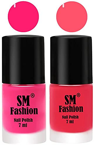 Image of Long Lasting Nail Polish | Nail Paint Combo 7 ml Each) - Set of 2 Deep Pink-Dark Pink
