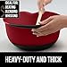 Gorilla Grip Slip Resistant Nesting Dishwasher and Electric Mixer Safe, Wide Soft Touch Handle, Easy Pour Spout Mixing Bowl Set of 2, Baking and Cooking Kitchen Essentials 5 Qt, 3 Quart Bowls, Red