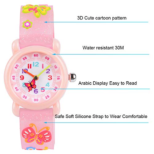 Image of Kids Watches for Boys Girls, 3D Cartoon Wrist Watch for Child Ages 3-8 | Cute Soft Silicone Watchband, Analog Dial, Daily Waterproof Durable, Birthday Christmas Ideal Gift for Little Child