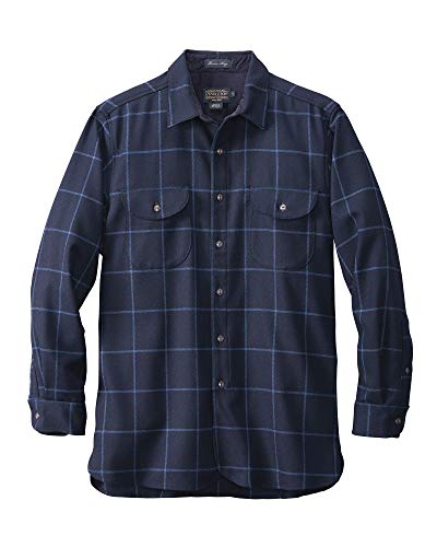 Pendleton Buckely Fitted Shirt - Virgin Wool, Long Sleeve (for Men) - Navy Windowpane - Mens Size: Large