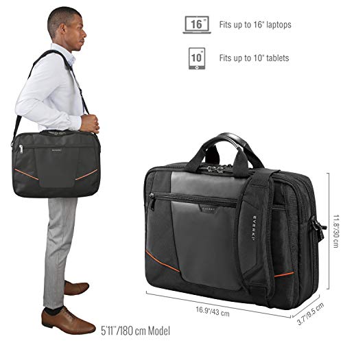 Everki Flight Business 15.6-Inch Or 16-Inch Laptop Briefcase Bag, Travel Friendly, Men Or Women, Organized, Black (Ekb419) #TOP2