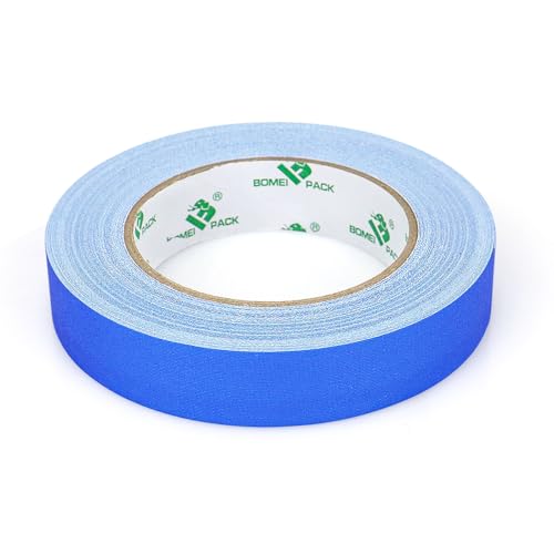 Image of BOMEI PACK Blue Gaffer Tape, Matte Non-Reflective, 1inch x 30yds No Residue Hand Tear Self-Adhesive Gaffer Tape for Labeling, Cable, Stage, Photo Studio, Painters and Duct Repair, 1 Pack