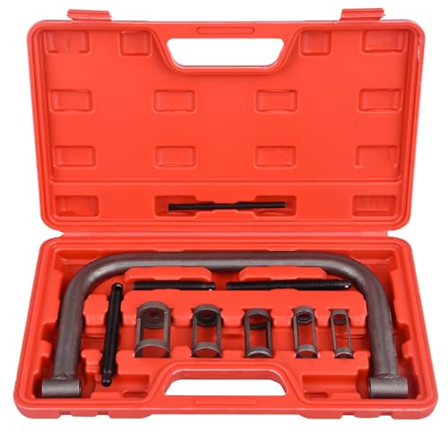 DHA 10PC Small Engine Valve Spring Compressor Removal Tool Kit for Car Van Motorcycle ATV, Removal Installer Tool For Valves, Intake Guides, Exhaust Guides, and Valve Springs