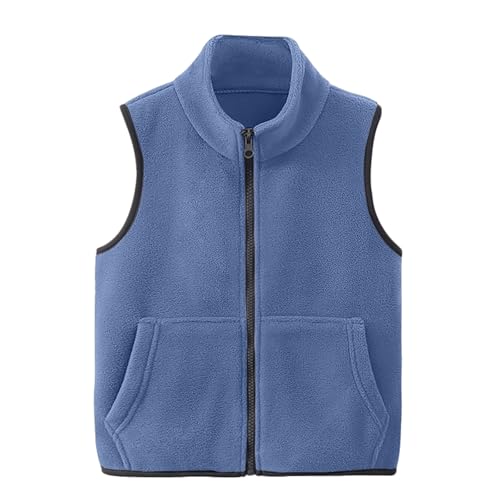 Unisex Sh𝐞rpa Sleevless Vest P𝐨lar Fleece Zipper Jacket Teen Fall Winter Lightweight Warm Waistcoat for Boy Girl