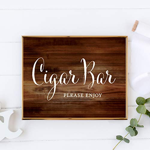 Andaz Press Wedding Party Signs, Rustic Wood Print, 8.5x11-inch, Cigar Bar Please Enjoy Reception Table Sign, 1-Pack, Unframed - Image 2