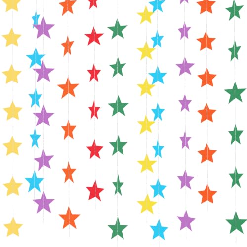 Image of Patelai Star Garland, Rainbow, 78 Feet