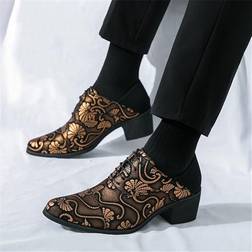 Mens Oxfords Wedding Dress Leather Pointed Toe Derby Western Party Ballroom Prom Heel Shoes for Men3